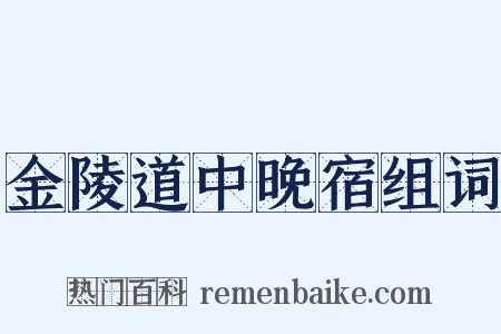 金陵道中晚宿组词是什么意思的图片